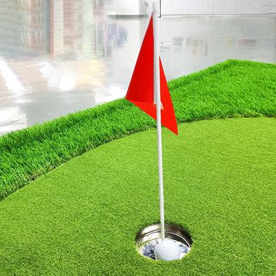Golf Putting Cup with Flag Training Hole Portable Equipment Stainless Steel for Garage