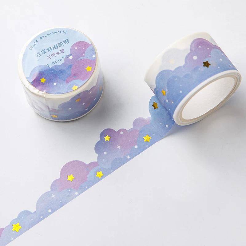 Kawaii Gradient Clouds Washi Tapes DIY Scrapbooking Journal Planner Diary Stickers Cute Masking Tape Korean Stationery OfficeKaw