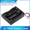 Black Plastic DIY Battery Storage Case Clip Holder Container 1X 2X 3X 4X 18650 Battery Storage Box Case Wire Lead Pin