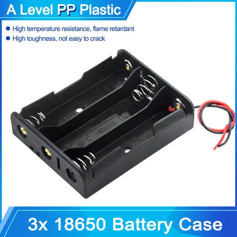 Black Plastic DIY Battery Storage Case Clip Holder Container 1X 2X 3X 4X 18650 Battery Storage Box Case Wire Lead Pin