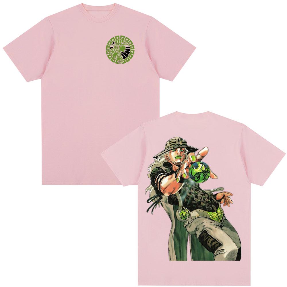 Anime JoJo Bizarre Adventure STEEL BALL RUN Gyro Zeppeli TShirt 2026 Summer Unisexs Womens Fashion Cotton Oversized Y2K Tshirt
