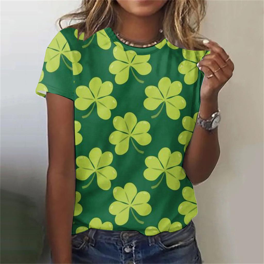 Women's T-shirt 3D Pattern Printed Casual Short Sleeved O-Neck Top Fashionable Street Women's Clothing