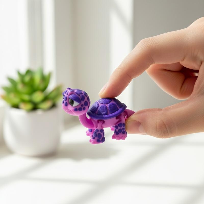Plastic 3D Printed Turtle Model Exquisite Cartoon Simulated Animal Model Movable Joints Desktop Decorations Holiday Gifts