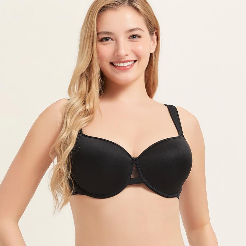 European and American Smooth Wide Shoulder Straps Full Cup Bra Comfortable Large Chest Small Anti-sagging Underwear
