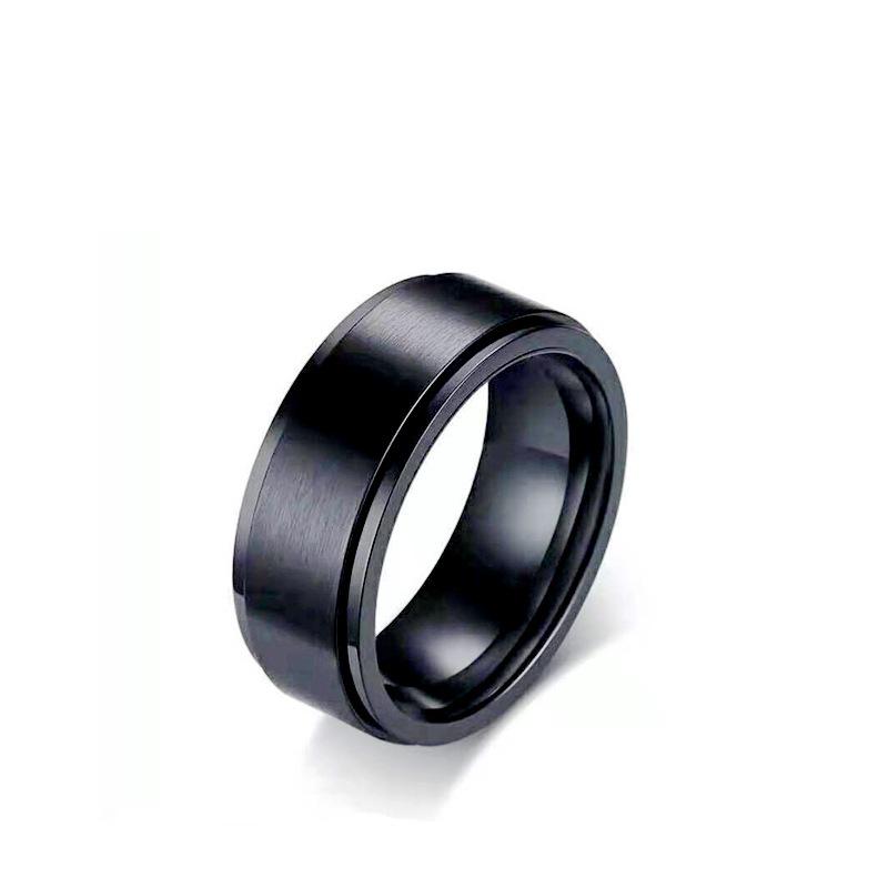 Hot-Selling Titanium Steel Rotating Men's Decompression Ring: European & American Fashion Design for Couples