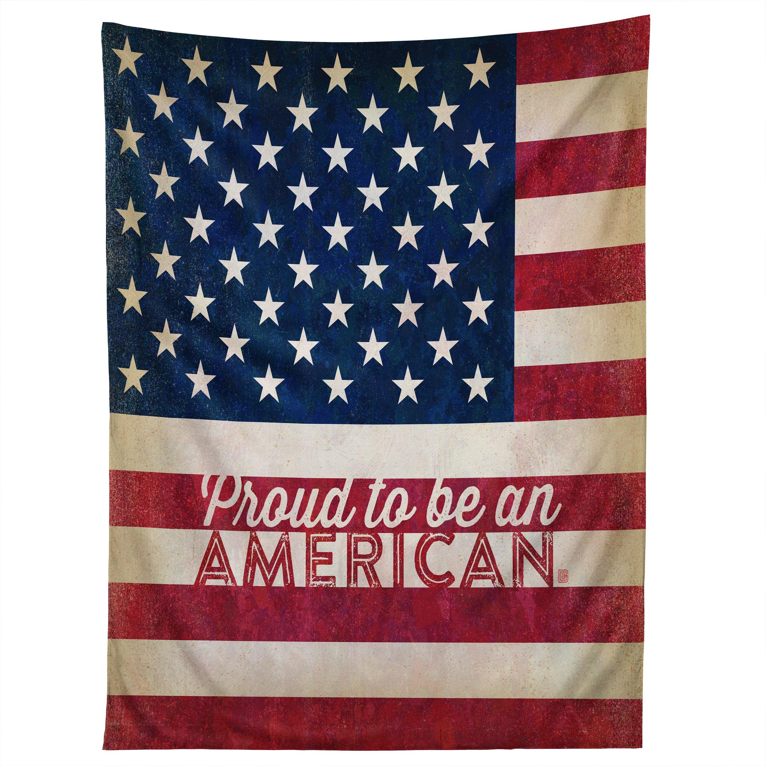 PROUD TO BE AN AMERICAN FLAG tapestry 75x100