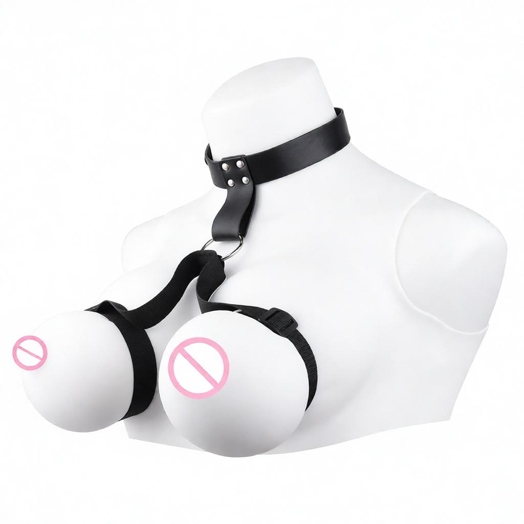 QKKQ Fetish Chest Restraints Belt Breast Bondage Straps Wearable Leather And Polyester Bust Binder Bosom Harness Bra For WomenGood product