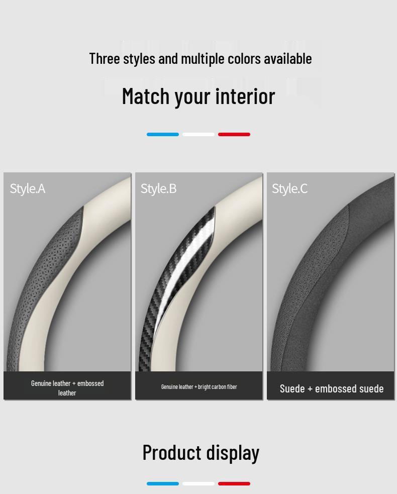 Buick Steering Wheel Cover - Genuine Leather for Envision, Regal, LaCrosse, Verano, GL6, Encore