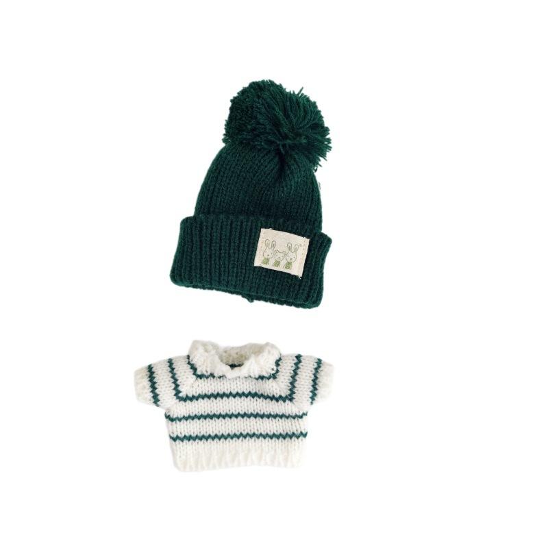 

17cm For Labubu Doll Outfit Clothes Autumn Winter Striped Sweater Hat Set Clothing Accessories Game Toys V1V2V3 Kid Friendly Entertaining Fun Play