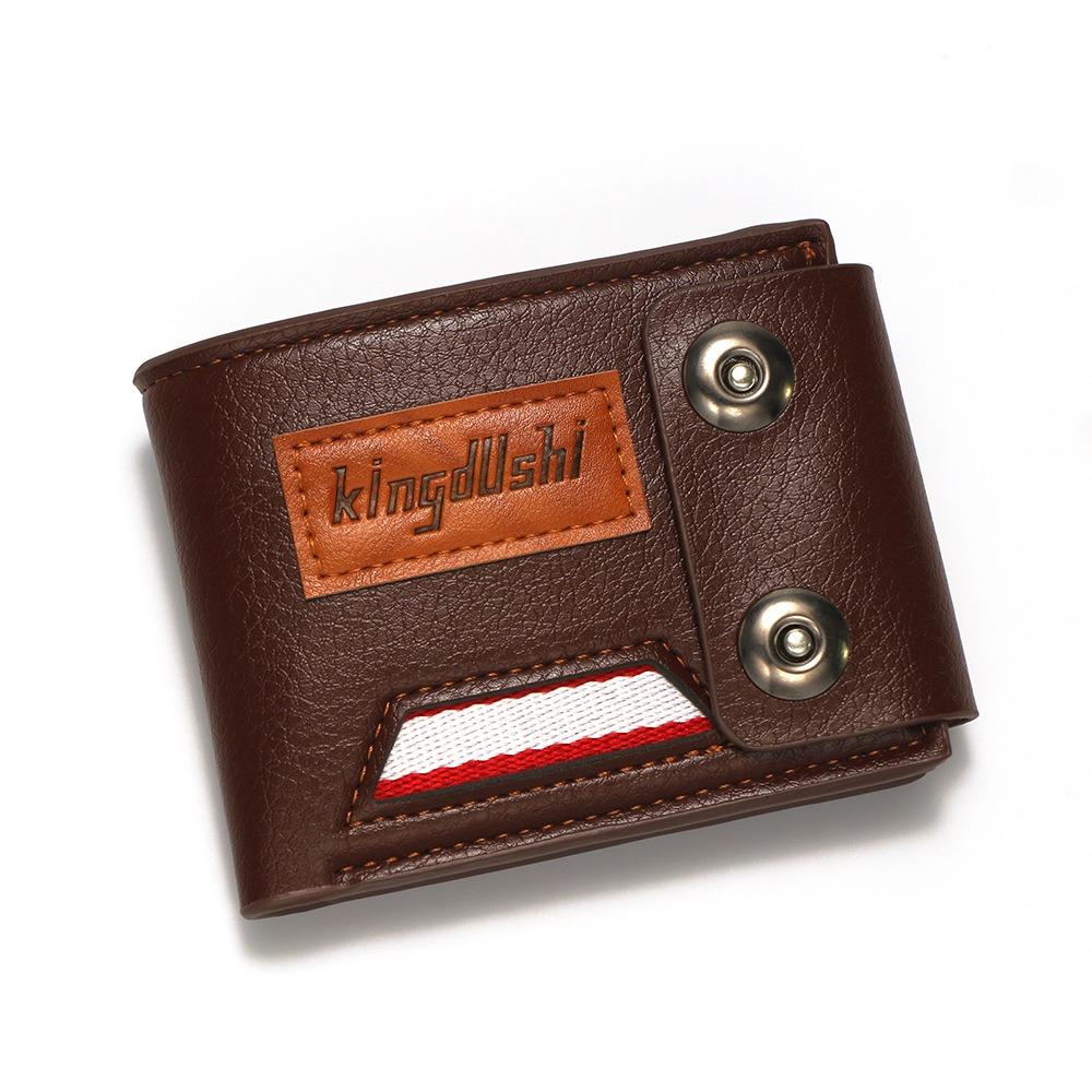 

Магнитная застежка PU кожа Держатель для карт Защита от кражи Однотонная сумка для карт Мужской короткий кошелек Бизнес света кофе