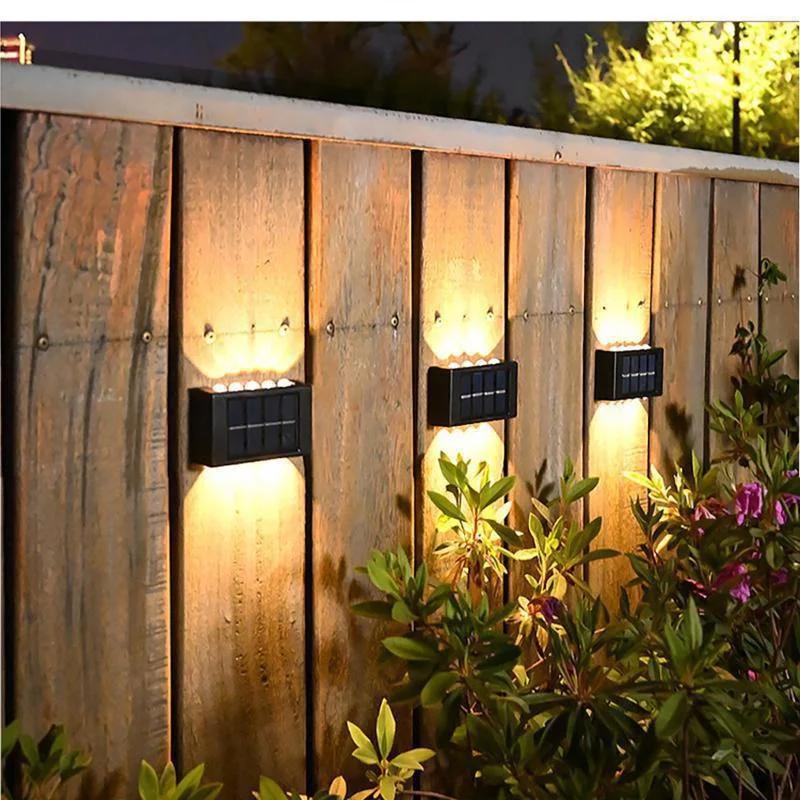 4/6/8/10/12/16 LED Solar Wall Lamp Outdoor Garden  Waterproof Up and Down Luminous Lighting 1pcs hanging crystal