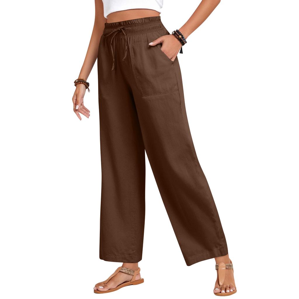 Women'S Sports Fitness Pants Casual Loose Elastic Jogging Pants Straight Wide Leg Pants Casual Pants Yoga Pants
