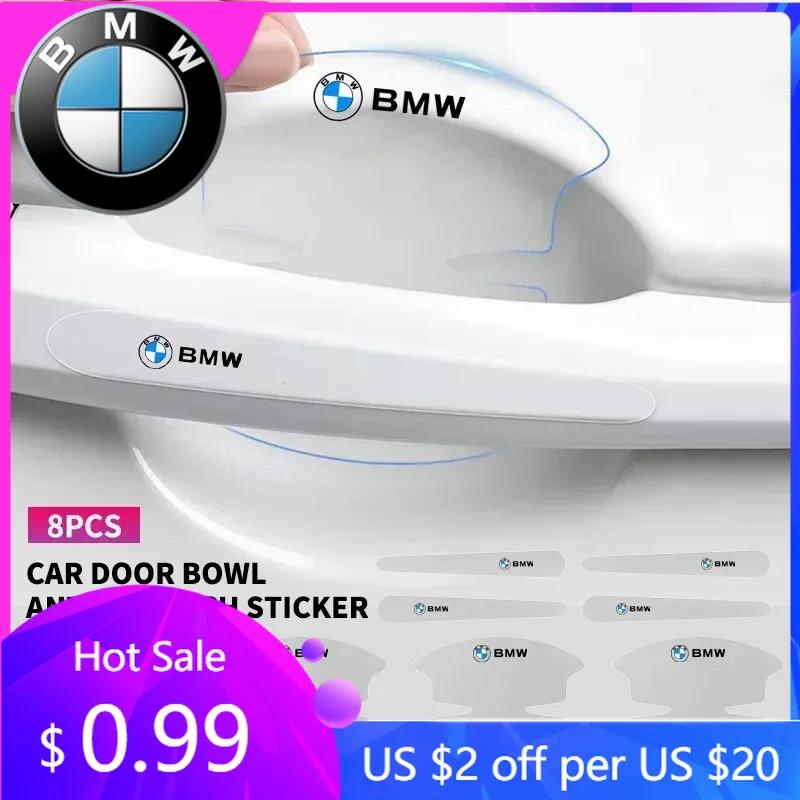 LOCUK1 Car Sticker Hot 8x PVC Transparent Car Door Handle Wrist Bowl Trim Stickers For BMW 1 3 5 Series X1 X4 X5 X7 G20 G38 F20 F39 F48