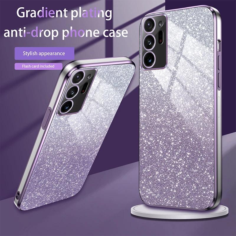 Luxury Shiny Glitter Plating Silicone Case for Samsung Galaxy Note 20 Ultra Note20 Note10 Note 10 Plus Soft Back Cover Coque