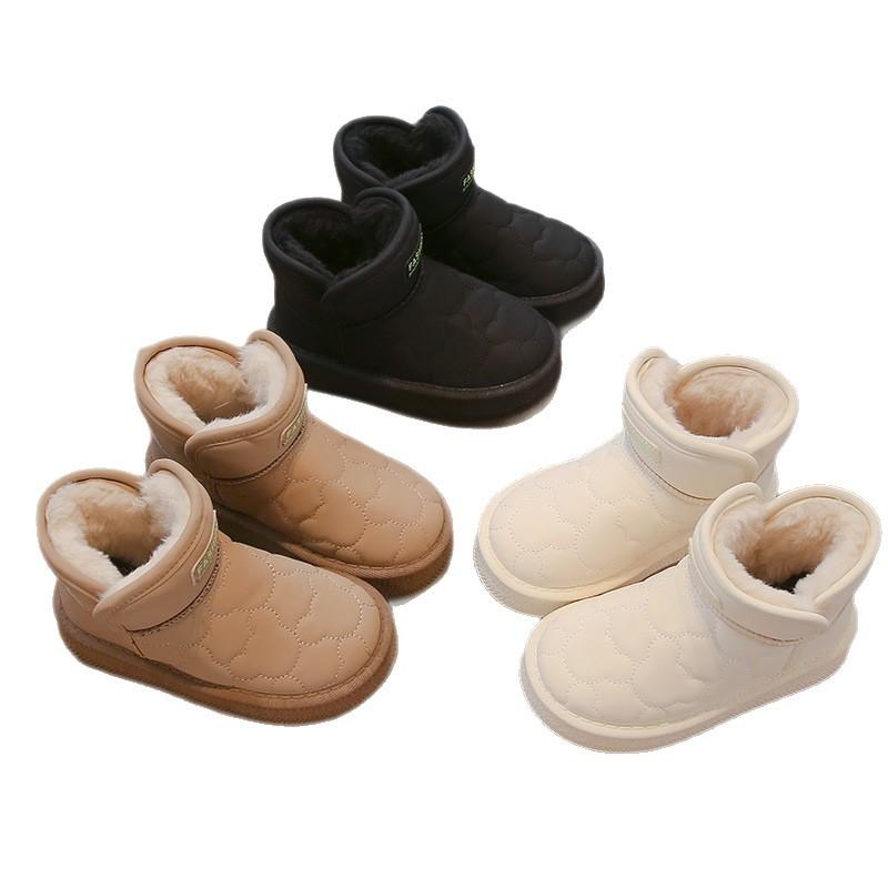Girls' Fleece Snow Boots Children's Non-slip Large Cotton Shoes Cold-resistant Warm Cotton Boots