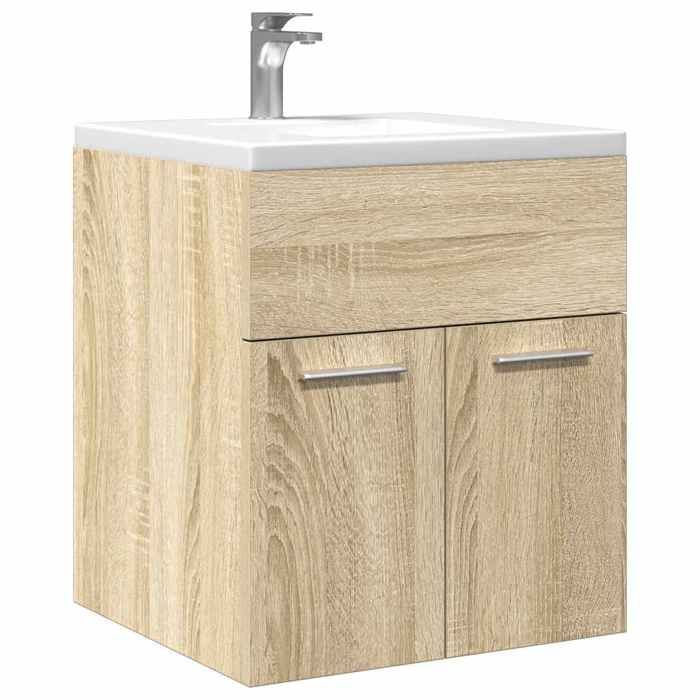VidaXL Armoire lavabo de salle de bain chêne sonoma 41x38,5x46 cm, placard lavabo de salle de bain, meuble de salle de bain, 856203