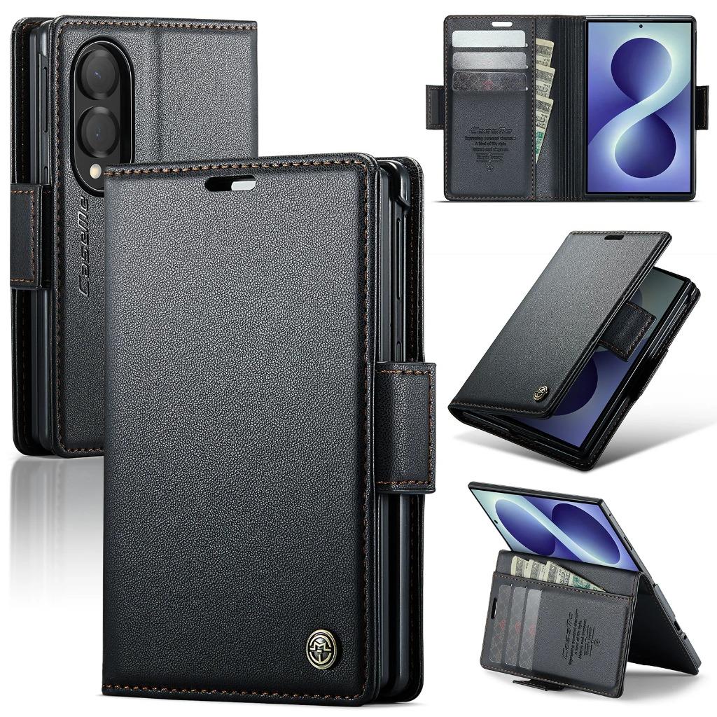 Wallet Phone Case for Samsung Galaxy Z Fold 5G, SZMUGUA Imitation Leather, Shockproof, Card Slots