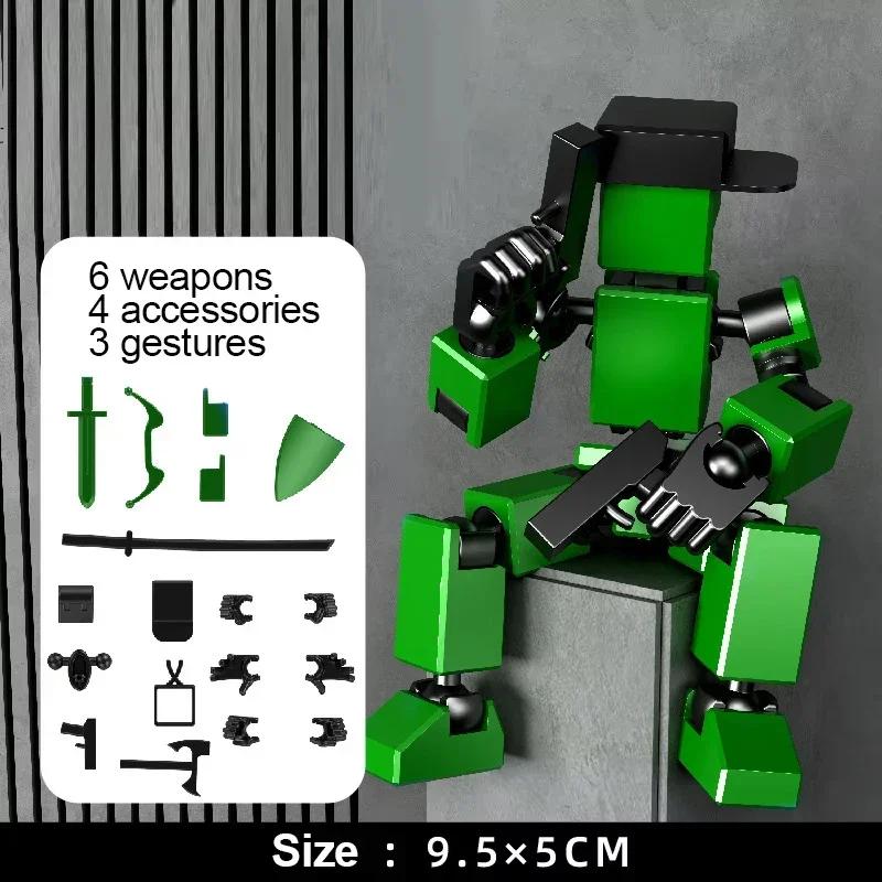 

Figures Toys Movable Robot Multi-Jointed Dummy 13 3D Printed Mannequin Action Figure Model Doll Shapeshift Robot Collection Toy зелений