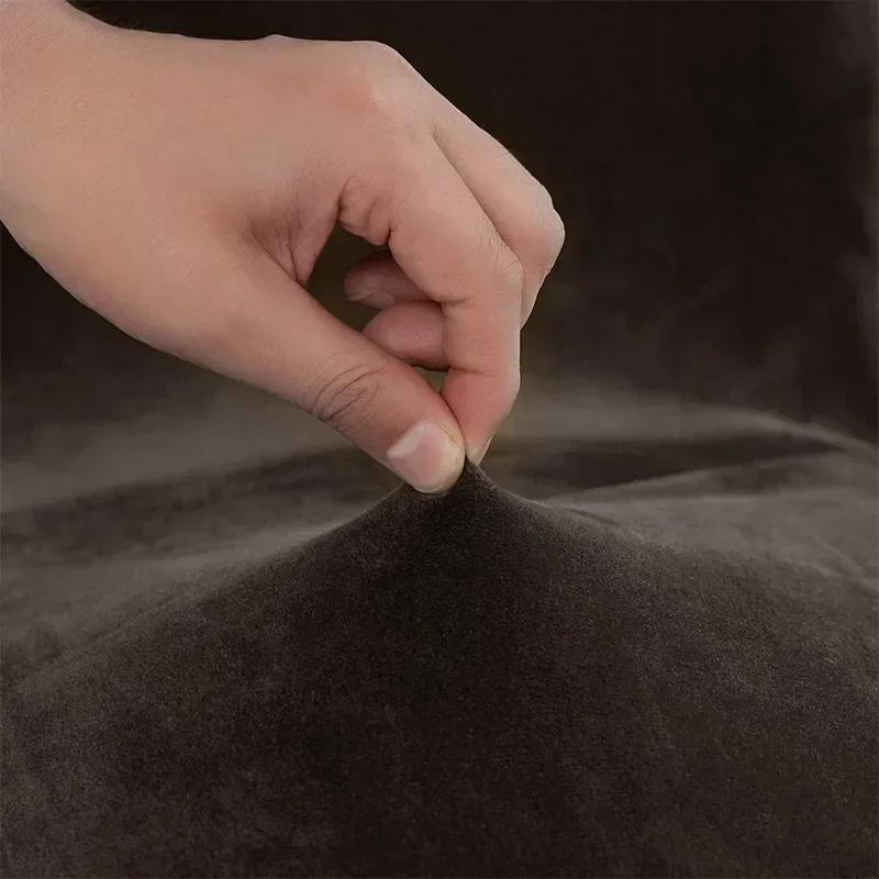 1 Pieces Long Back Chair Cover Velvet Spandex Dining Chair Slipcover Large Elastic Stretch Case for Kitchen Banquet Stool Cover