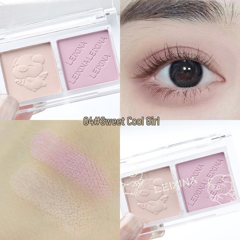 

Лейсина Дуэт Маленьких Поросят: Мерцающие и матовые тени для век в земляных тонах с водостойким хайлайтером, палетка румян, подходящая для студентов.