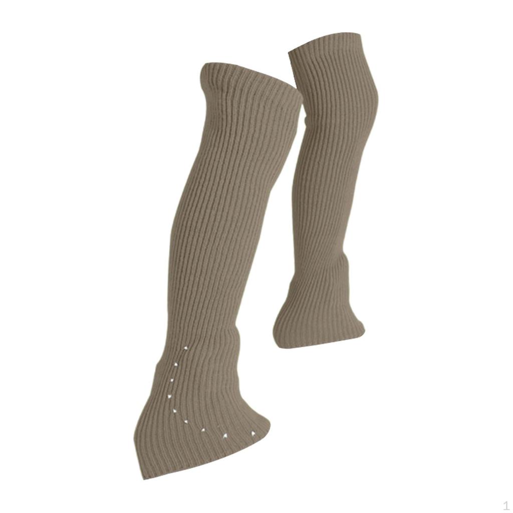 Figure Skating Leg Warmers Knitted Long Decoration Socks with Rhinestone for