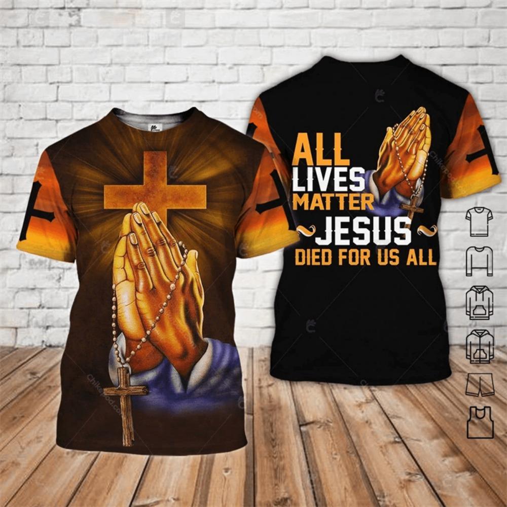 Jesus Christus T-Shirt Herren Damen Kurzarm O-Ausschnitt T-Shirts 3D Gedrucktes Muster USA Flagge Gottesdienst Kapelle Kleidung Pullover Top Tee