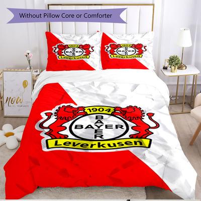 Parure de lit 3 pièces avec housse de couette (1*Housse de couette + 2*Taie d'oreiller, sans noyau), Ensemble de literie doux toutes saisons imprimé Bayer 04 Leverkusen, Cadeau Décoration Chambre à Coucher Maison