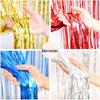Gold & Silver Tinsel Fringe Party Curtain - Shiny Ribbon Backdrop for Weddings & Birthdays