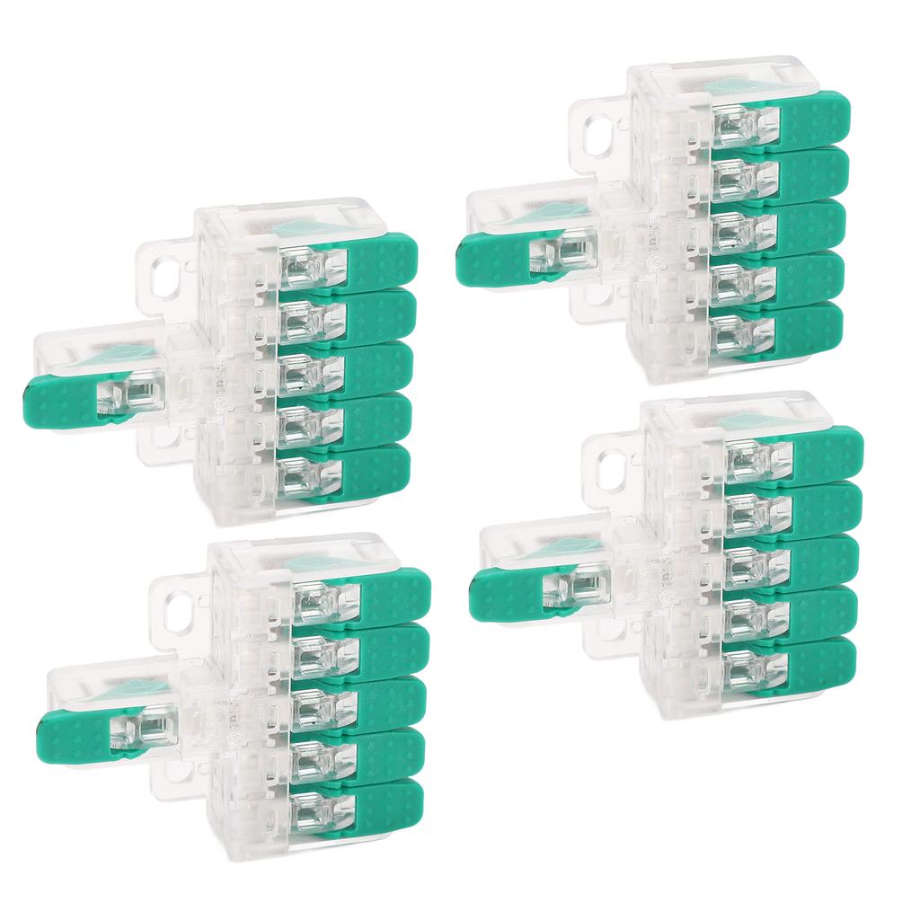 10Pcs 1 In 5 Out Electrical Splicing Wire Connector Quick Wiring Splice Cable Connector 41A 450V