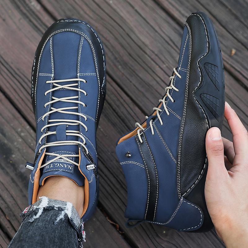 

Men Loafers Walking Covers Boat Shoes Running Shoe Fashionable Classic Anti Slip Sports Shoes Casual Retro Flat Shoe Boots Woman 39 синій