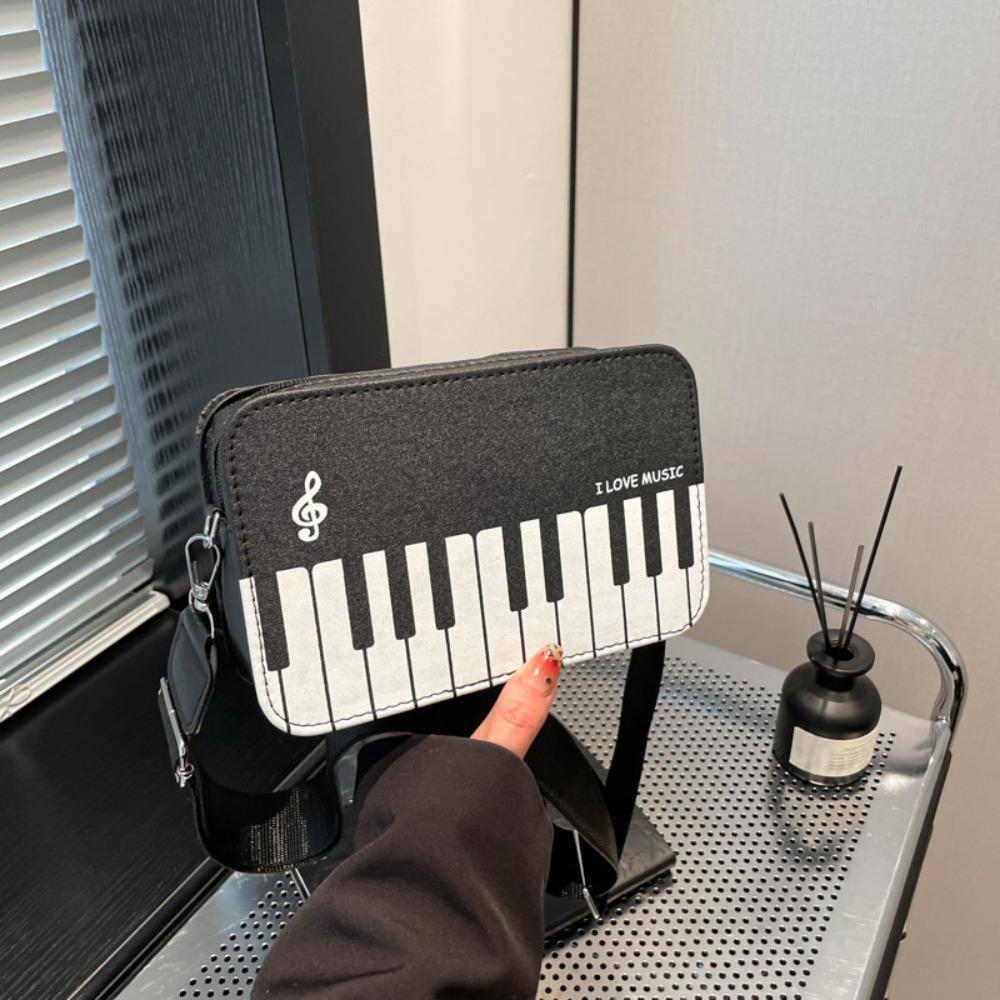 Vintage Torba na ramię w kształcie pianina Modna torba z PU skóry Modna mini kwadratowa torebka Dziewczęca