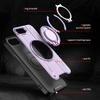 Shockproof Heavy Duty Armor Phone Case with 360° Rotatable Magnetic Metal Ring Stand for iPhone/Samsung Case for Car Holder