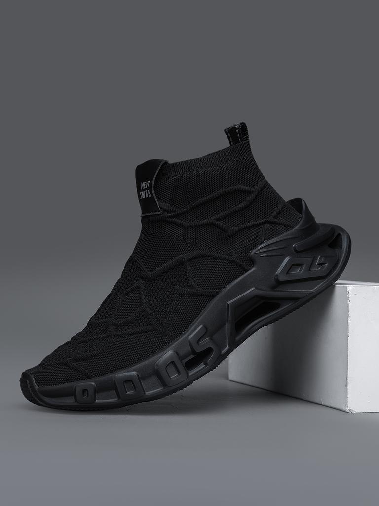 Large size new sports shoes high top fly woven mesh blade sports casual shoes blade socks shoes