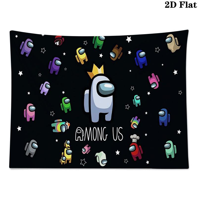 Among Us Wall Tapestry Aesthetic Wall Hanging Printed Fabric Blanket Decorative Tapestries for Bedroom Living Room Home Decor