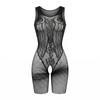 Women Sexy Hollow Out Mesh See Through Strap Crotchless Lingerie Set