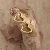 18K Gold-Plated Geometric Hammered Stainless Steel Stud Earrings