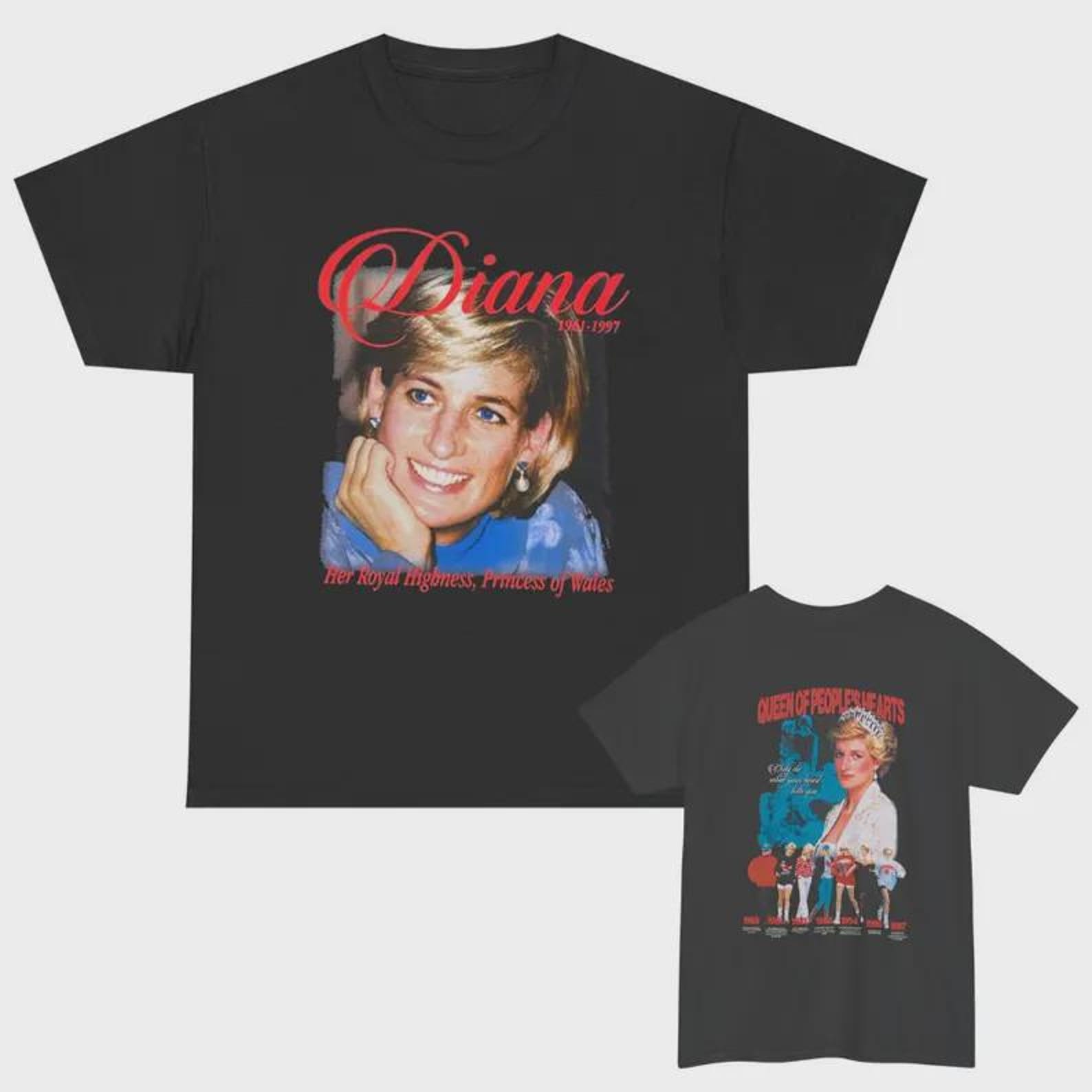 Vintage Diana Princess Of Wales Shirt , 90s Style Royal Tribute Graphic Tee 4XL