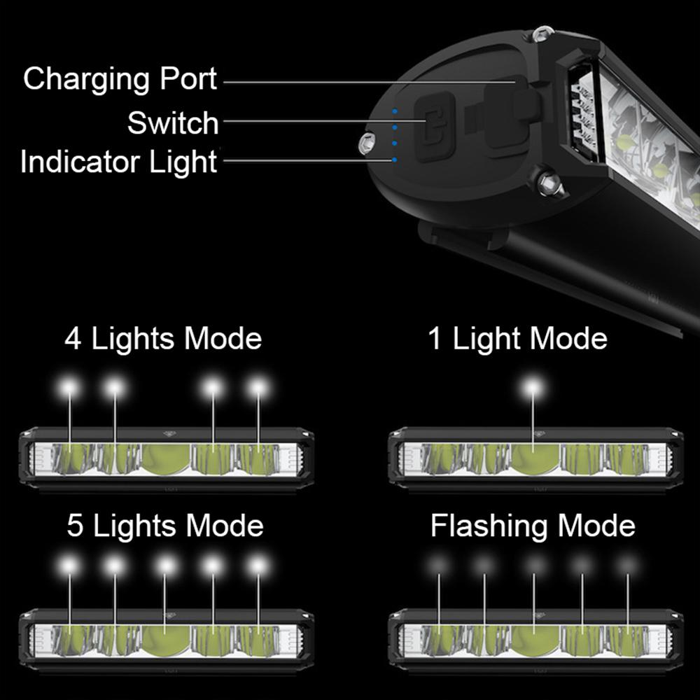 Fivemi Bicycle Light Front 10000mAh Bike Light Power Bank Flashlight USB Charging MTB Road Cycling Lamp Accessories Taillight 7