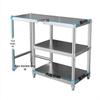 Stainless Steel Three-Tier Kitchen Storage Rack for Gas Cylinder, Stove, and Chopping Board