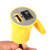 Motorcycle Handle Bar Phone Holder Waterproof USB     12V with   (Yellow)