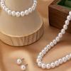 1/2 Sets White Imitation Pearl Jewelry Set Choker Necklace Stud Earrings Bracelet Set Jewelry Accessories