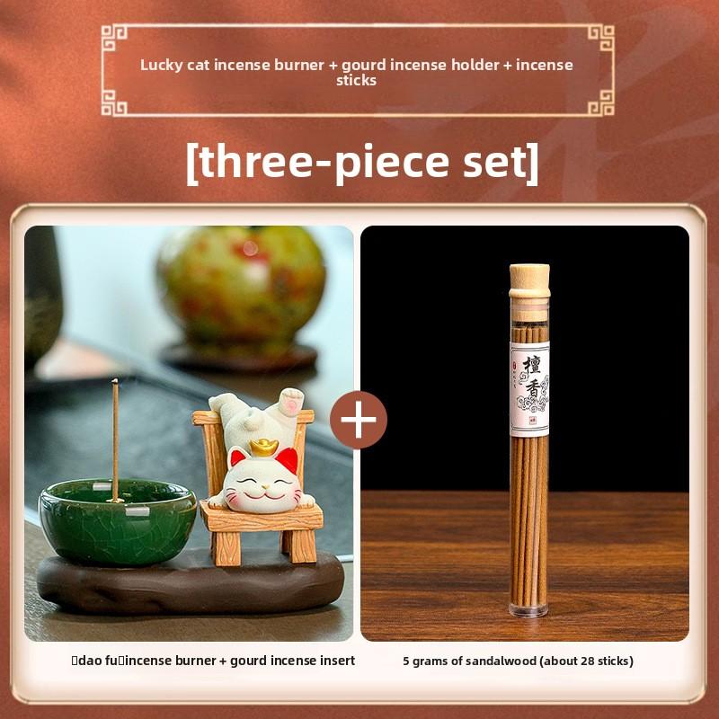 Lying-win Fortune-Bringing Cat Incense Stick Insert for Incense Burner Desktop Decor Item Incense Burning Sandalwood