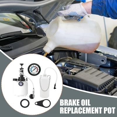 Kit Purgeur de Liquide de Frein Manuel pour Voiture 3L Pompe à Vide de Pression de Liquide de Frein Bouteille de Remplacement Outil d'Entretien de Véhicule Purge Motive