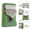 uxcell 17-Key Green Mini Portable Thumb Piano, Maple Wood with Sun Pattern, Protective Bag, Tuning Hammer, and Music Study Guide, Gift for Adults and