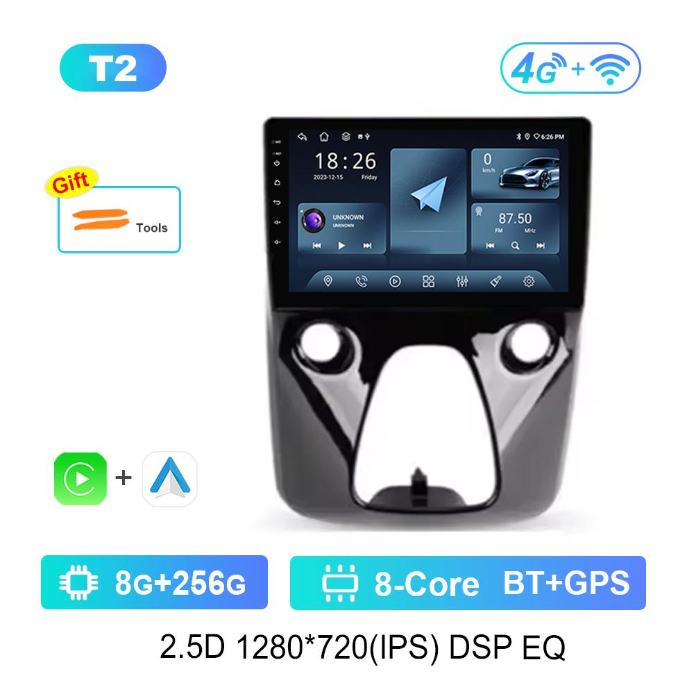 10'' for Peugeot 108 For Toyota Aygo B40 2014 - 2021 Car Radio Multimedia Player Android OS BT 4G Carplay DSP Stereo Auto Tools