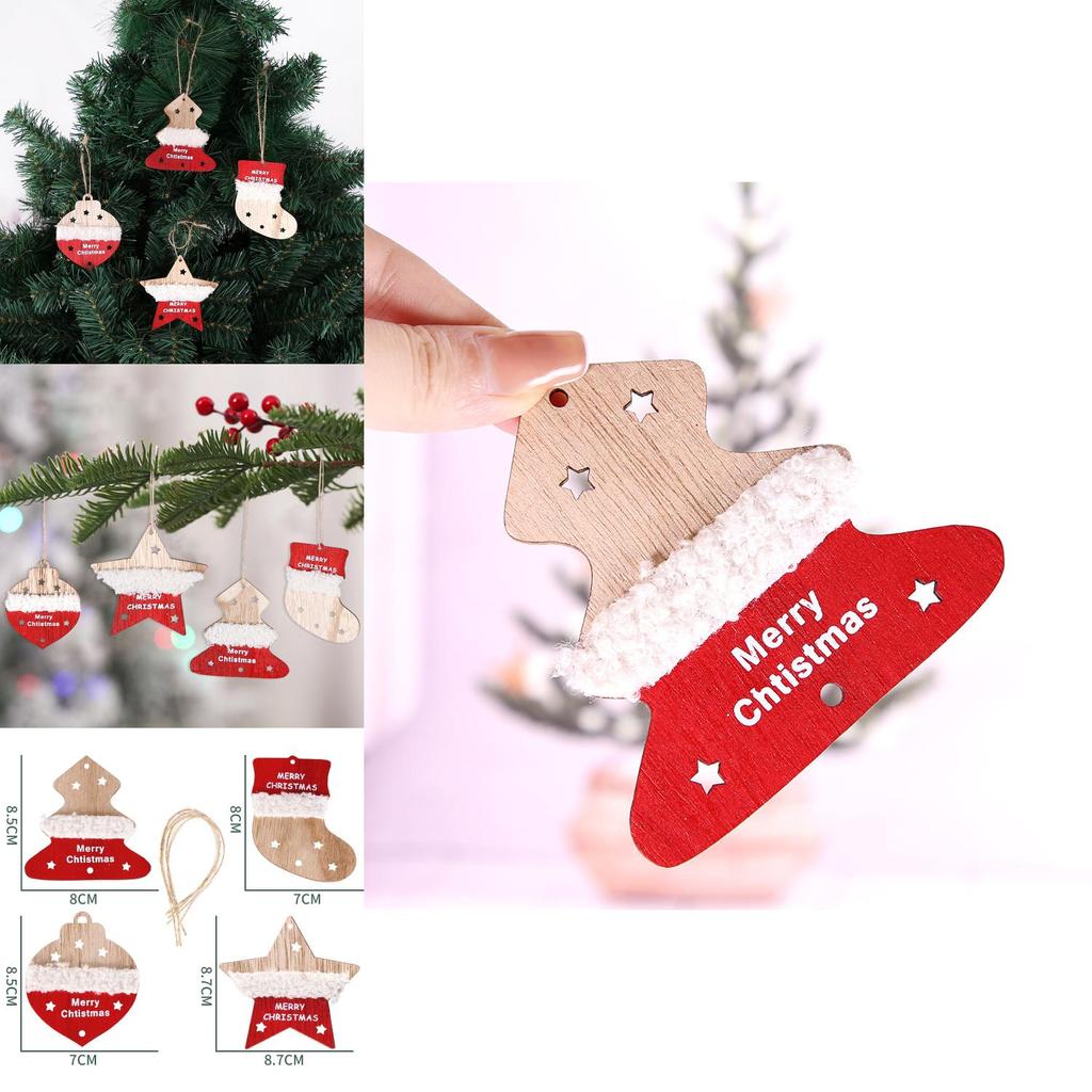 Unique Wooden Christmas Ornaments In A Set Of Four Perfect For Festive Decor