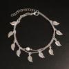 Fashion simple trend alloy women's handmade double-layer round bead leaf anklet