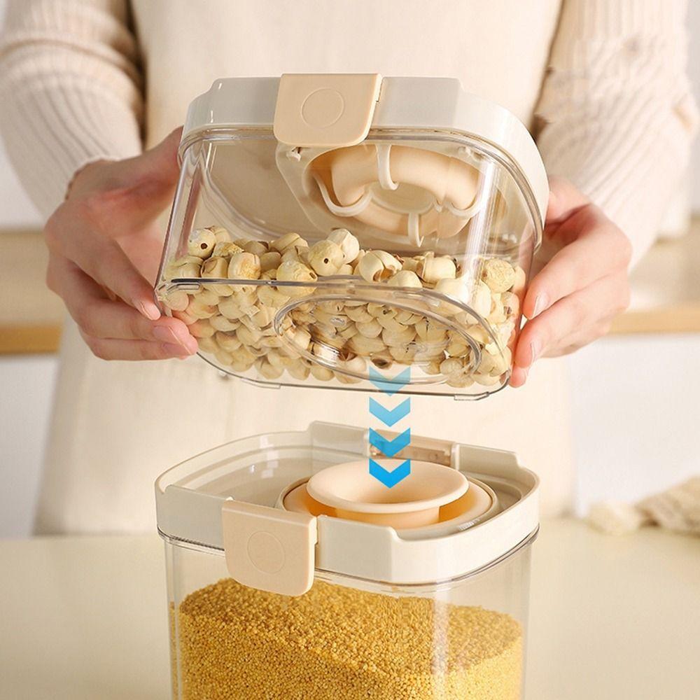 Sealed Grain Storage Box Transparent Cereal Dried Goods Jar Food Storage Box  Kitchen