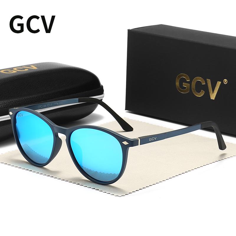 GCV 2021 Ultra Hafif TR90 Güneş Gözlüğü Erkek Kadın Polarize TAC Lens Sürüş Güneş Gözlüğü Kadın Spor Kedi Gözü Kelebek Yuvarlak