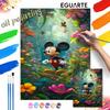 Mickey Mouse In Forest With Colorful Flowers Oil Painting Kit Home Decor Gift